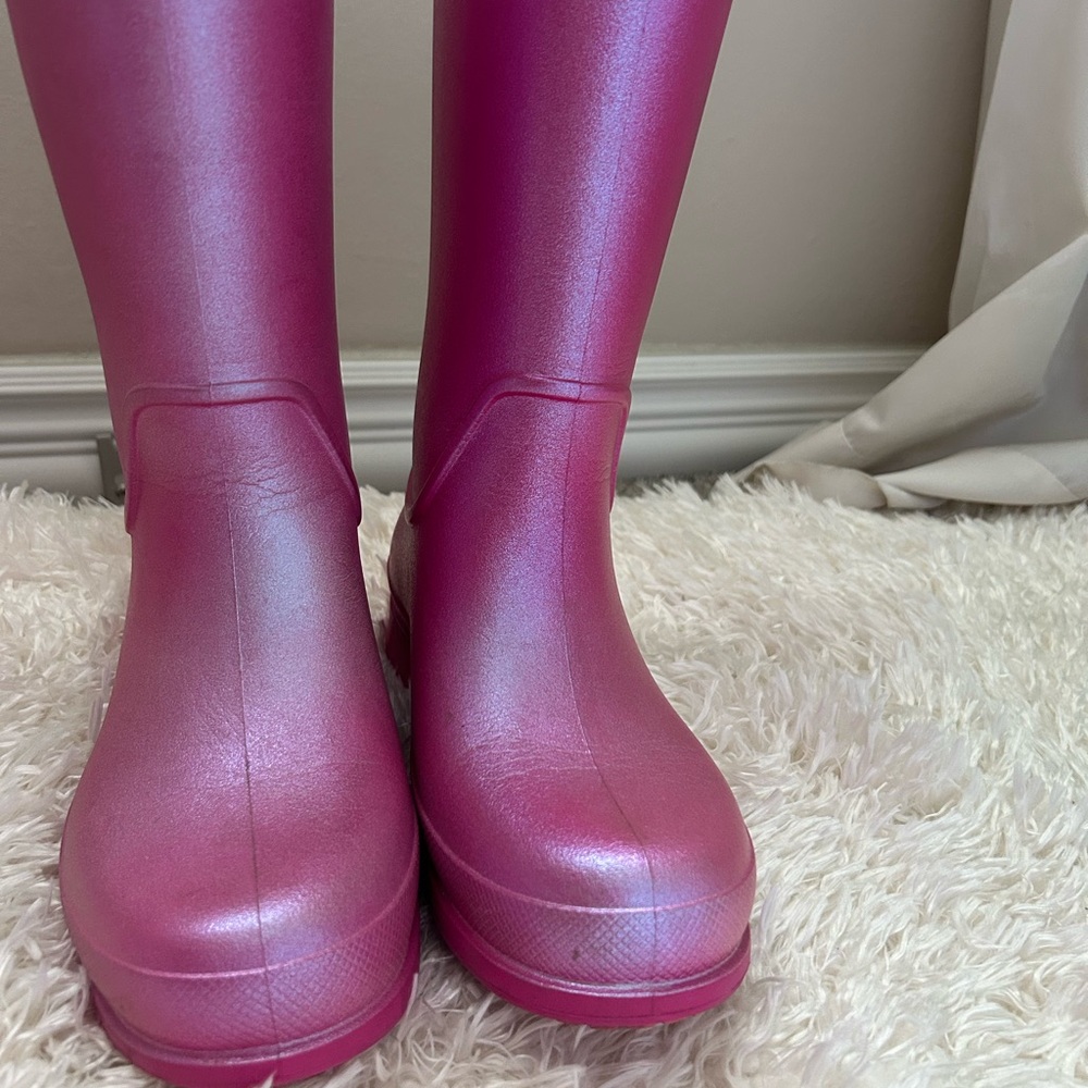 CROCS Shimmer Tall Rain Boots in Metallic Magenta - Picture 7 of 11